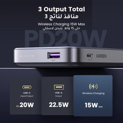UGREEN 10000mAh Magnetic Wireless Power Bank (PB206)